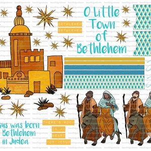 Little Town of Bethlehem, Weihnachten, beautifulgoodnews, Bibeljournal, rückverfolgbar, druckbar, Glaube, christlich, Aufkleber, Kunst