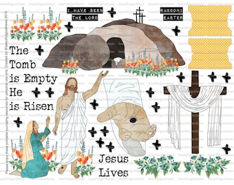 Empty Tomb, Easter, beautifulgoodnews, bible journaling, traceable, printable, faith, christian, sticker, art