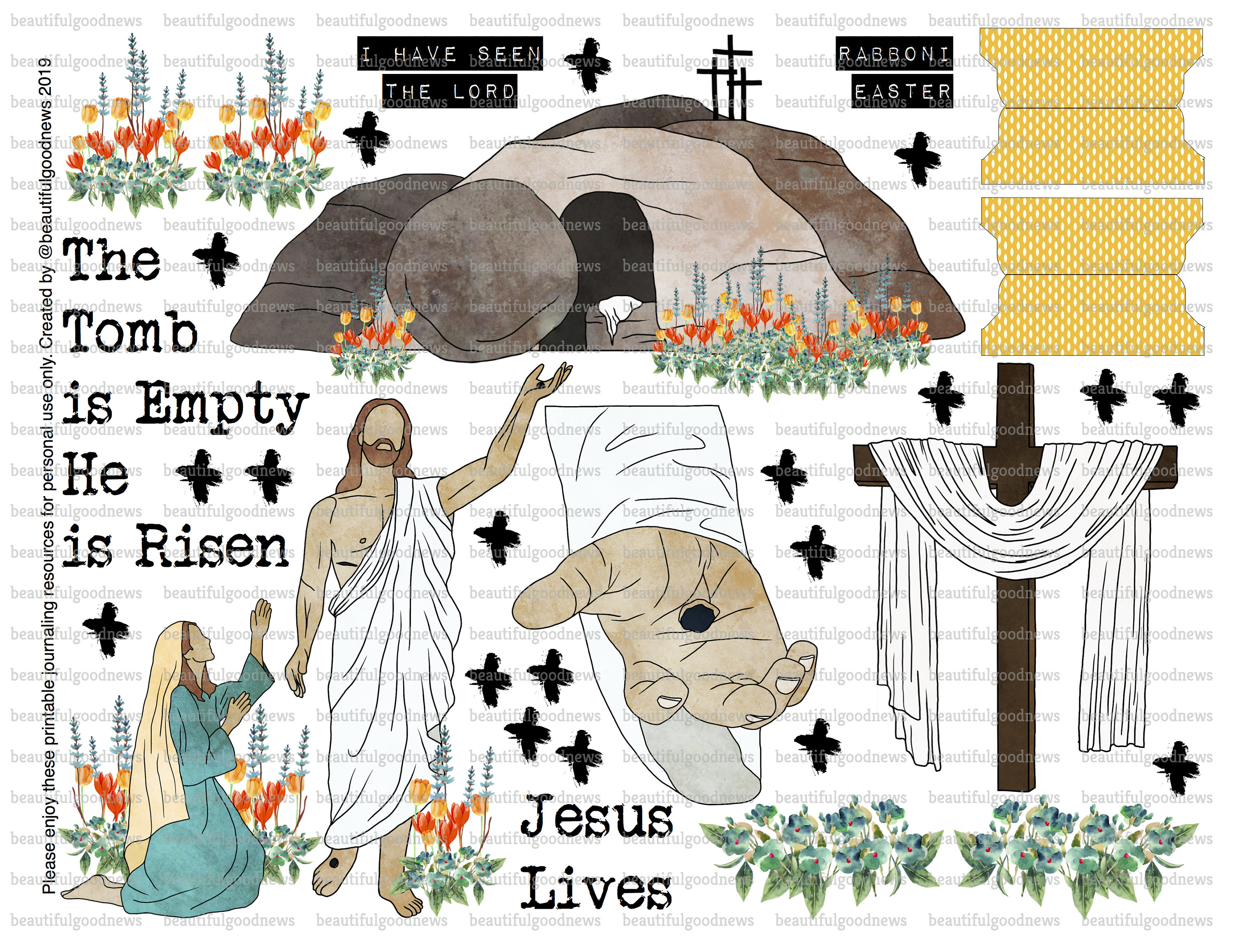 Empty Tomb Easter Beautifulgoodnews Bible Journaling - Etsy