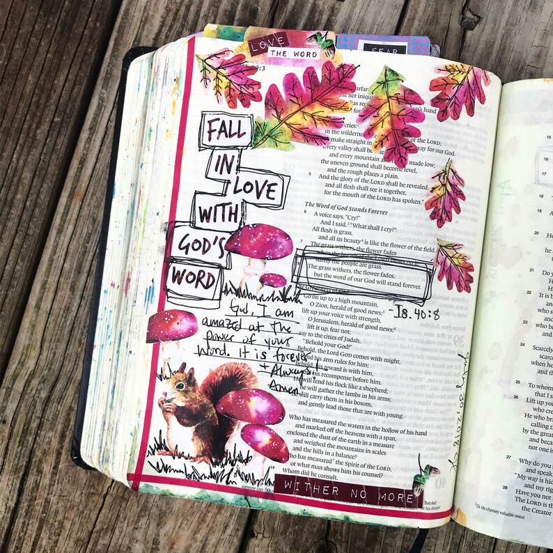 Leaf It to Jesus Fall Autumn Bible Journaling Traceable - Etsy