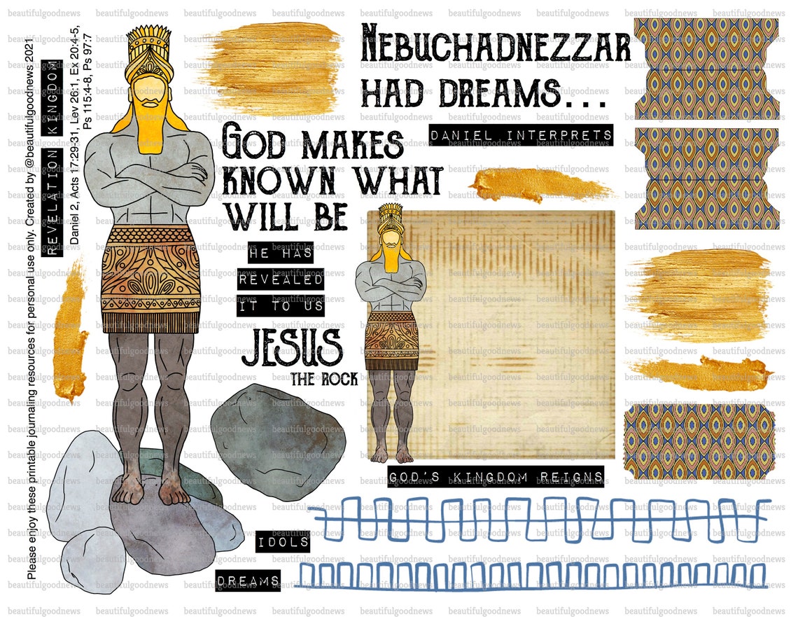 Nebuchadnezzars Dream bible journaling printable faith | Etsy