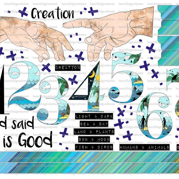 Creation, beautifulgoodnews, bible journaling, traceable, printable, faith, christian, sticker, art