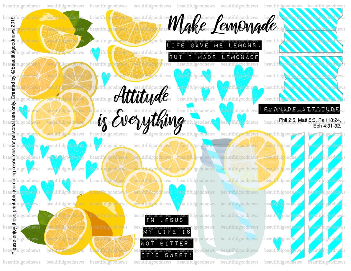 Lemonade Attitude Beautifulgoodnews Bible Journaling Etsy