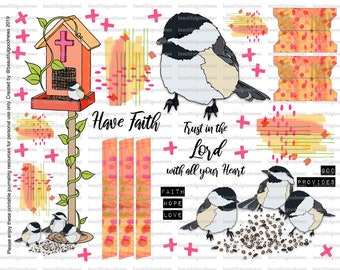 Birds of Faith, beautifulgoodnews, bible journaling, traceable, printable, faith, christian, sticker, art