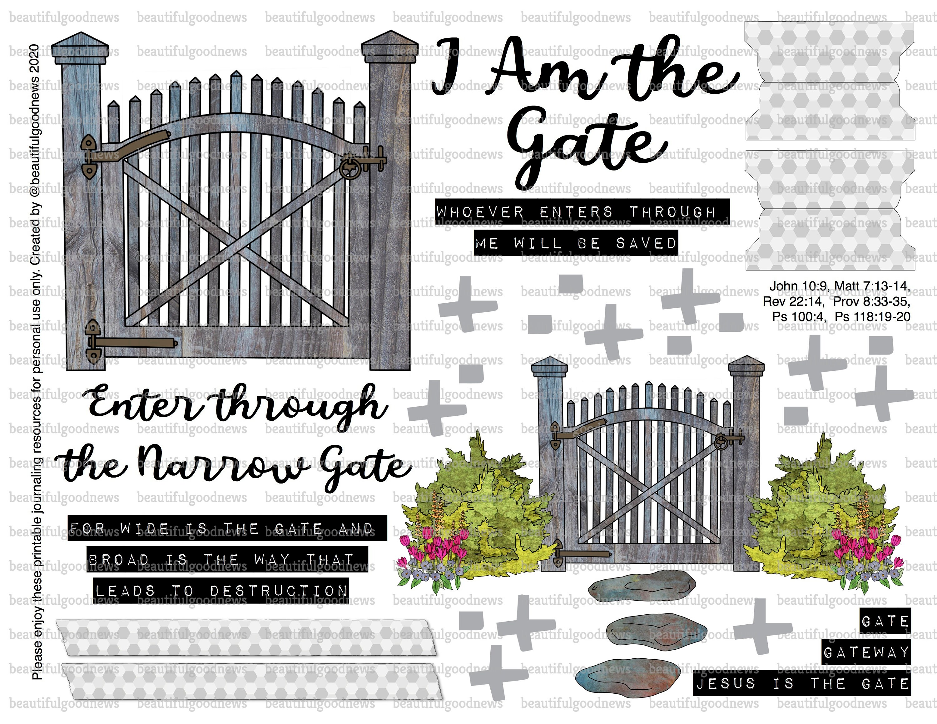 The Gate Beautifulgoodnews bible journaling printable Etsy