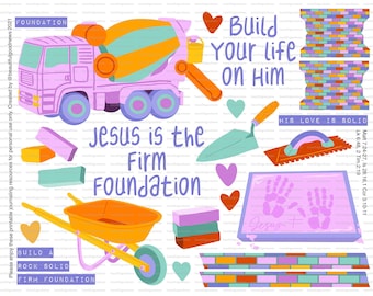 Firm foundation, beautifulgoodnews, bible journaling, printable, faith, christian, sticker, art