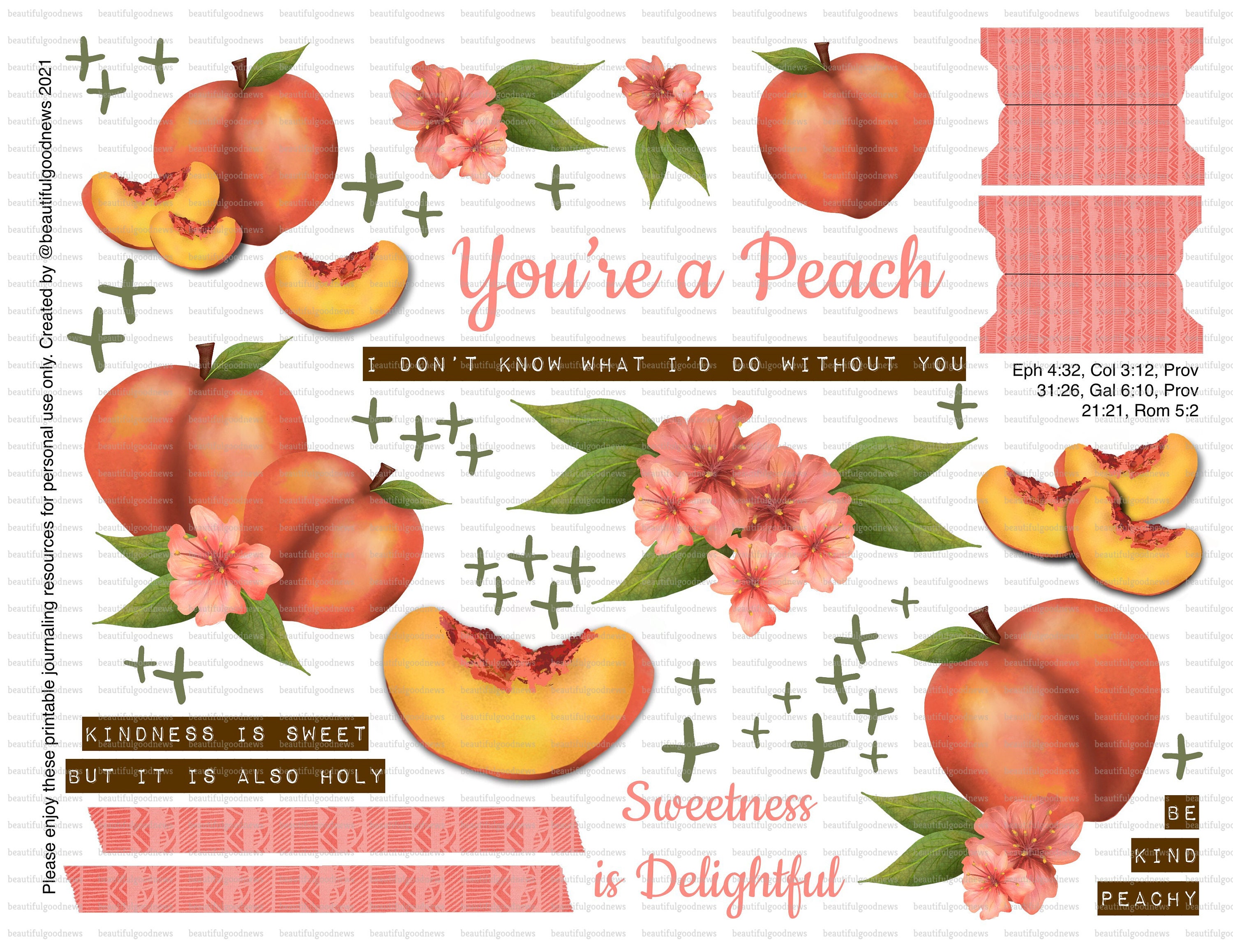 Youre a Peach beautifulgoodnews bible journaling Etsy