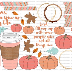Spezie di zucca, tema autunnale, beautifulgoodnews, diario biblico, tracciabile, stampabile, fede, cristiano, adesivo, arte