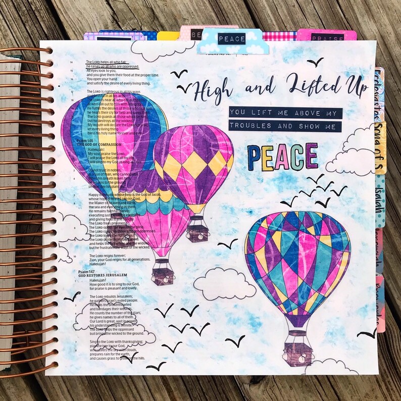 Pink Hot Air Balloons Beautifulgoodnews Bible Journaling Etsy