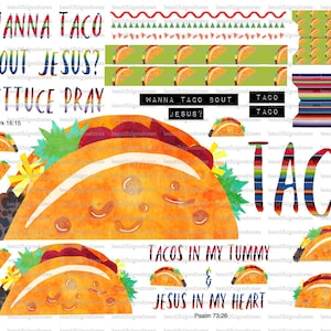 Taco over Jezus, Taco, bijbeljournaling, traceerbaar, afdrukbaar, geloof, christelijk, sticker, kunst, regenboog