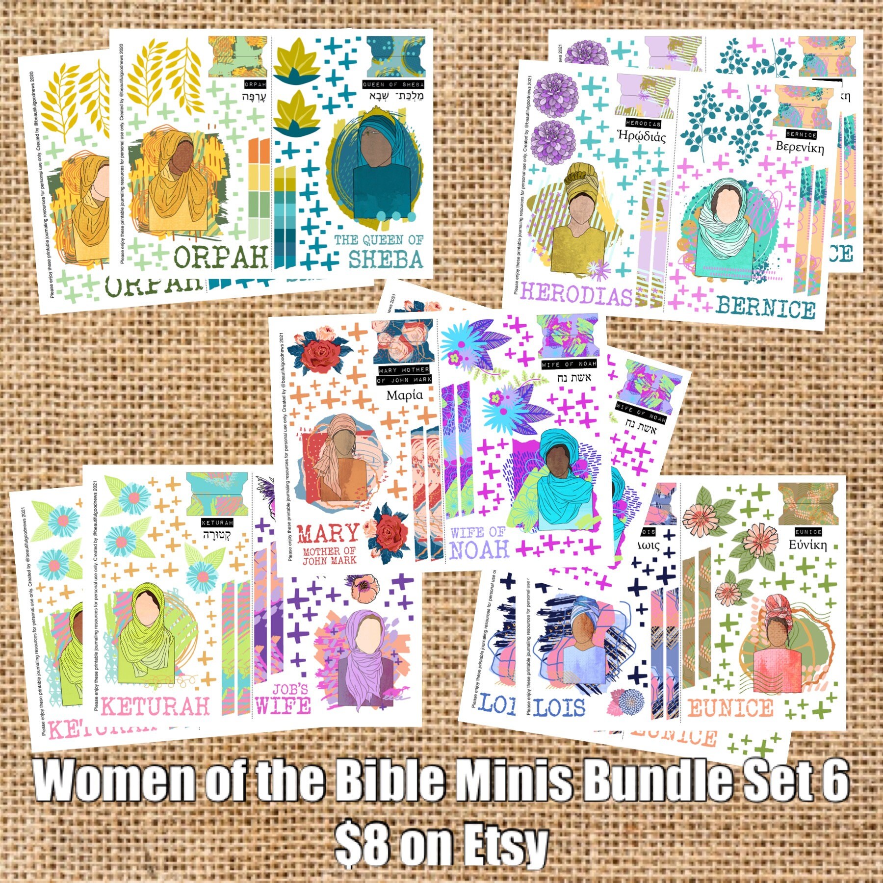 Women of the Bible Minis Bundle Set 6, beautifulgoodnews, bible journ…