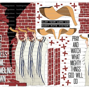 Walls of Jericho, bible journaling, traceable, printable, faith, christian, sticker, art