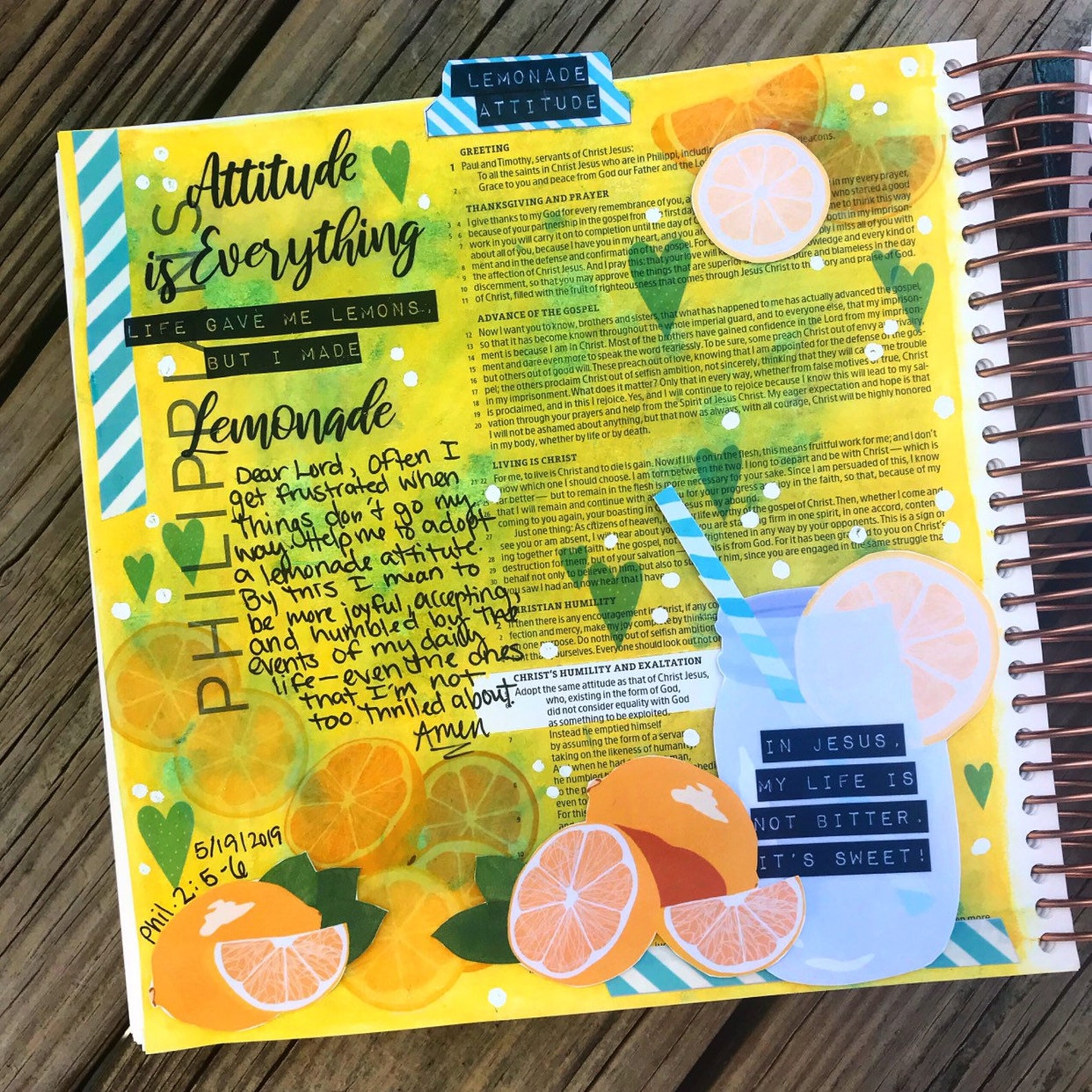 Lemonade Attitude Beautifulgoodnews Bible Journaling Etsy