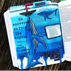 Jonah, Jonah and the whale, beautifulgoodnews,bible journaling, traceable, printable, faith, christian, sticker, art image 3