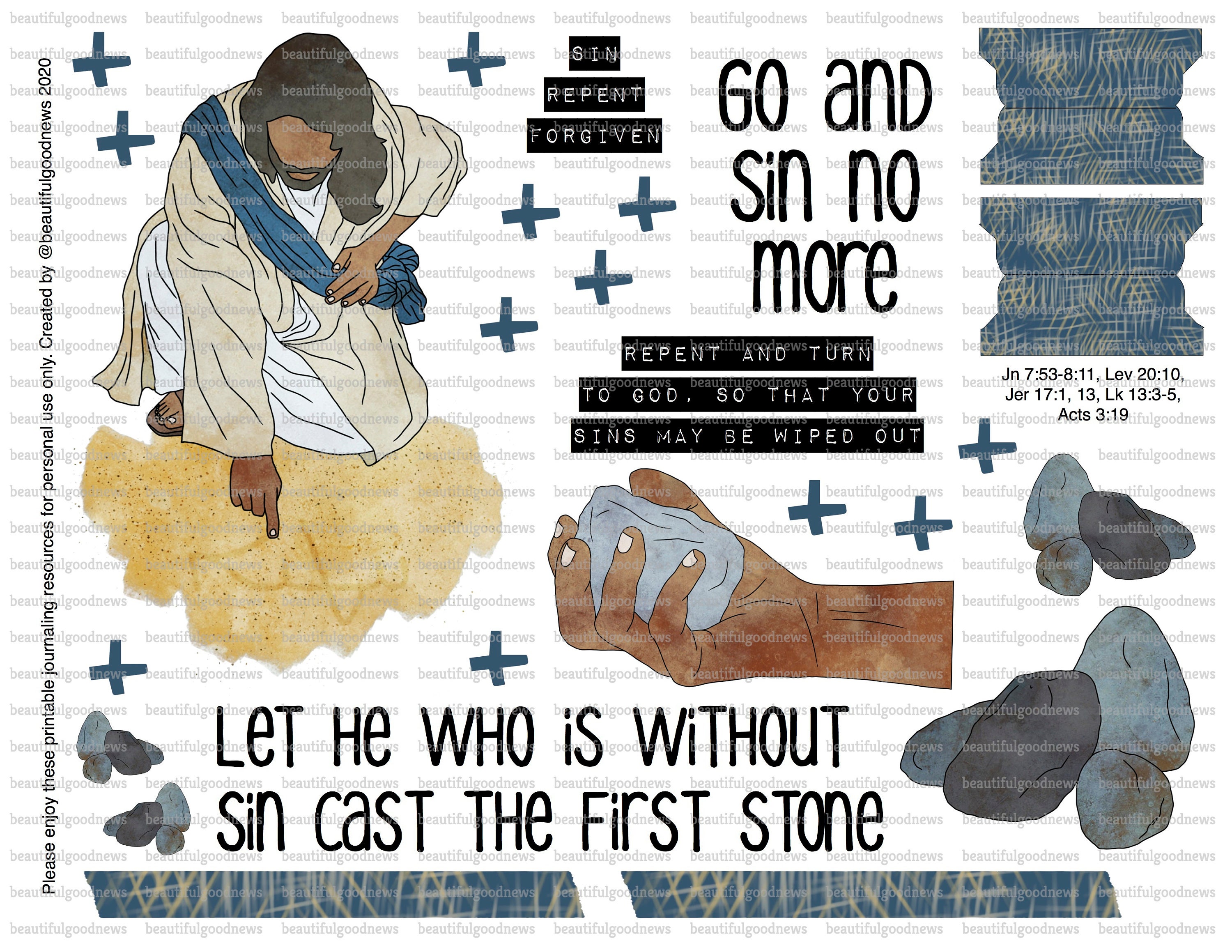 Writing in the Sand Jesus and the Adulterous Woman Etsy