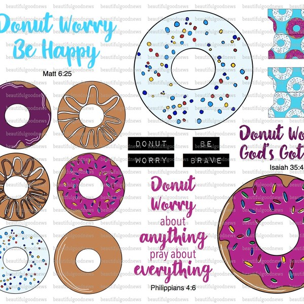 Donut Worry Svg - Etsy