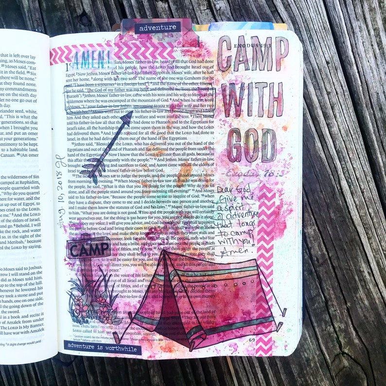 Camp With God Camping Bible Journaling Traceable Etsy