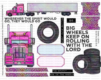 Big Wheels, beautifulgoodnews, bible journaling, printable, faith, christian, sticker, art