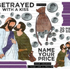 Judas, Easter, Jesus Praying, beautifulgoodnews, bible journaling, traceable, printable, faith, christian, sticker, art