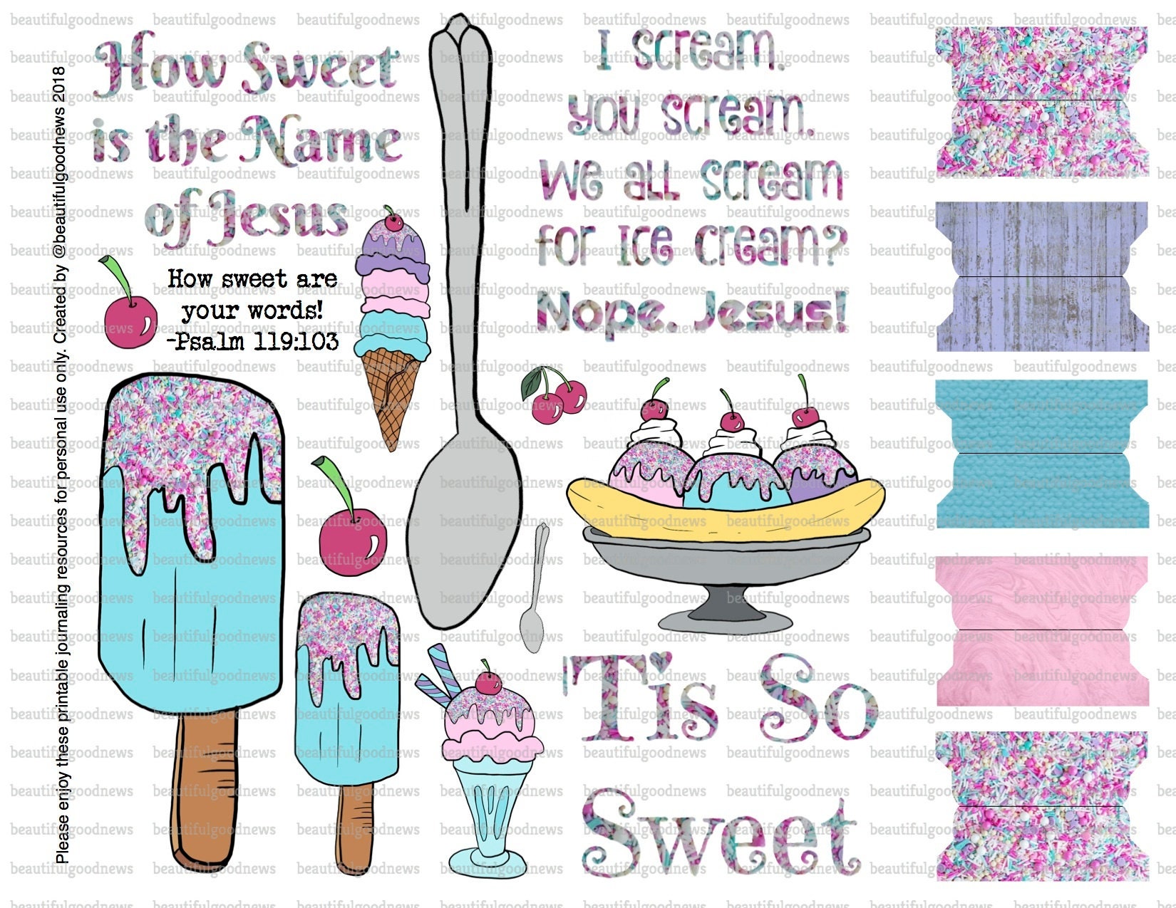 The Sweetest Name Jesus Ice Cream bible journaling | Etsy