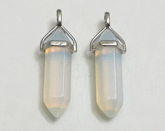 Opalite Point Pendant Quartz Crystal Healing Crystal Point Pendant Yoga Pendant