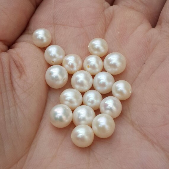 DIY kein Loch runde-weiß-Perle lose Acryl Perlen Schmuck machen 6mm 8mm 1 Gift