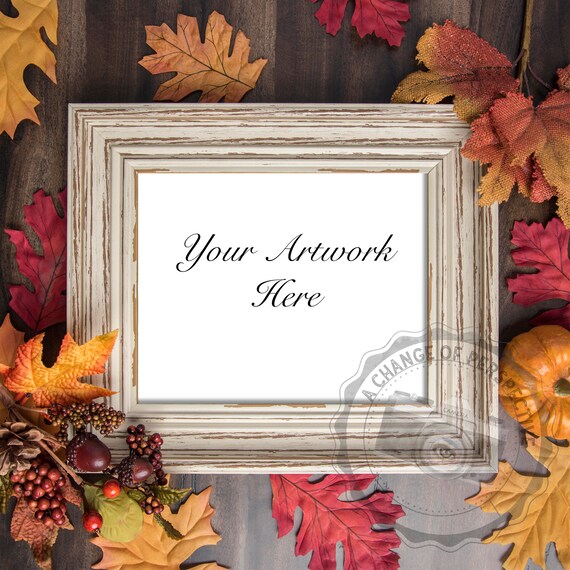 Fall Frame Mockup Thanksgiving Autumn Vertical Or Etsy