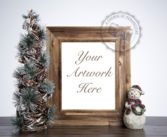 Winter Frame Mockup Christmas Frame Mockup Holiday Vertical Etsy
