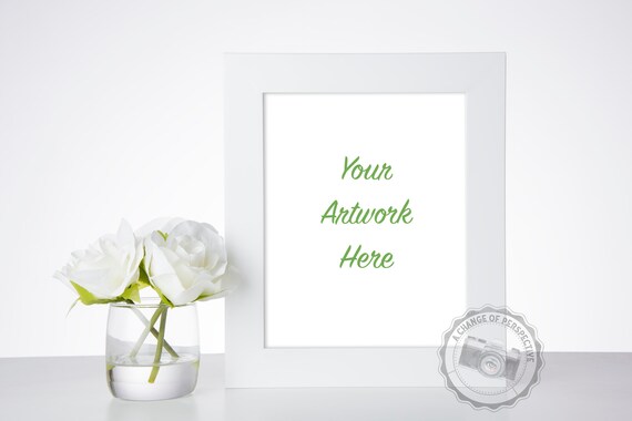 Styled White Frame Mockup Vertical And Horizontal 8x10 Etsy