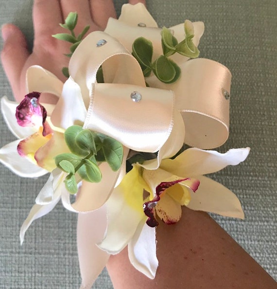 White Cymbidium Orchid Corsage Etsy White Cymbidium Orchid Corsage Etsy