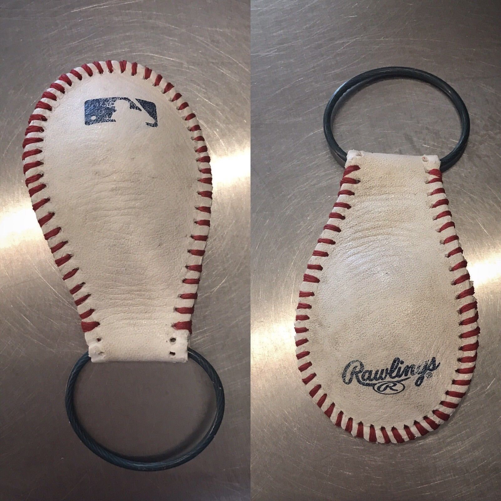 2 Official MLB / Milb Rawlings Leather Baseball Keychain Major League
