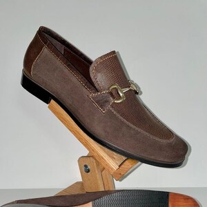 Suede and Water Snake skin loafers