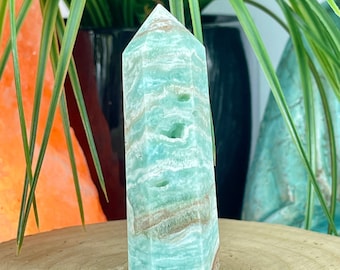 Pakistan Blue Aragonite Crystal Points, Pakistan Blue Aragonite Tower, Pakistan Blue Aragonite Crystals, Pakistan Blue Aragonite Obelisk #4A