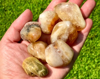 Citrine Tumbled Stones (1.5" - 2") Citrine Crystal, Citrine Tumbles, Tumbled Stones, Solar Plexus Chakra, Sacral Chakra (A7)