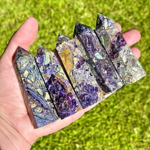 Purple Brecciated Jasper Towers, Jasper Crystal Points, Jasper Stone, Purple & Green Jasper Point, Crystal Obelisks, Gift For Her