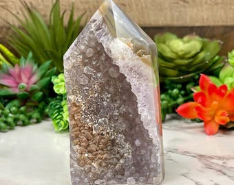 Druzy Agate Tower, Agate Crystals, Druzy Crystals, Druzy Agate Point, Quartz Crystals, Crystal Gifts, Gifts For Her, #4A