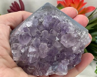 Amethyst Cluster with Natural Sides, Raw Amethyst Crystal Cluster, Amethyst Druzy, Amethyst Crystal, Amethyst Geode, Brazilian Amethyst (#2)