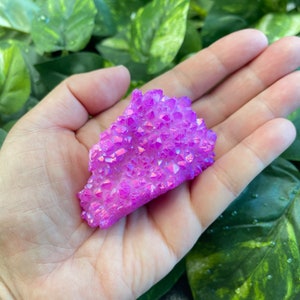 Pink Aura Quartz Cluster, Fuchsia Aura Quartz Cluster, Bright Pink Aura Quartz Cluster, Hot Pink Aura Quartz, Angel Aura Quartz Crystal #5
