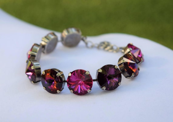 bracelet swarovski fuchsia bracelet swarovski fuchsia