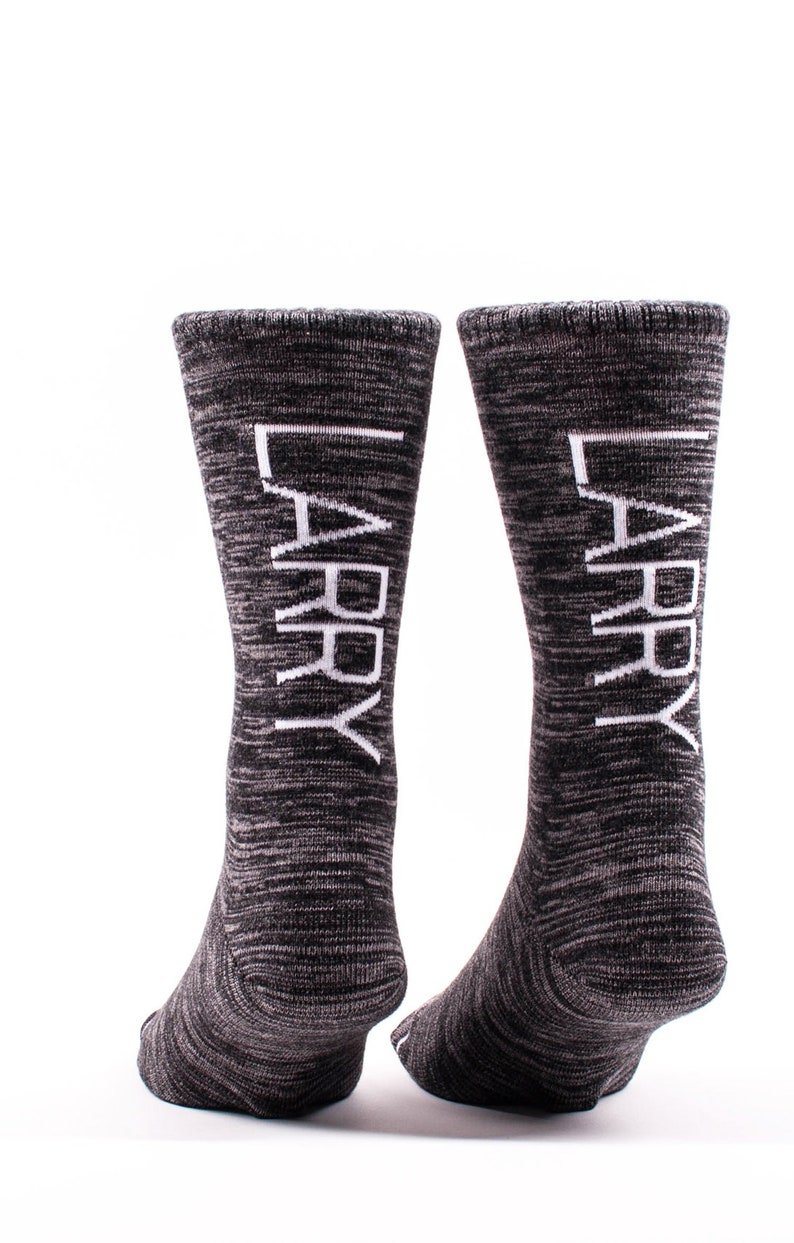 Dad Socks 3 Pairs of LARRY SOCKS Grandpa Socks Personalized Gift Socks for Men Groomsmen Socks Black Heather| Made in Japan