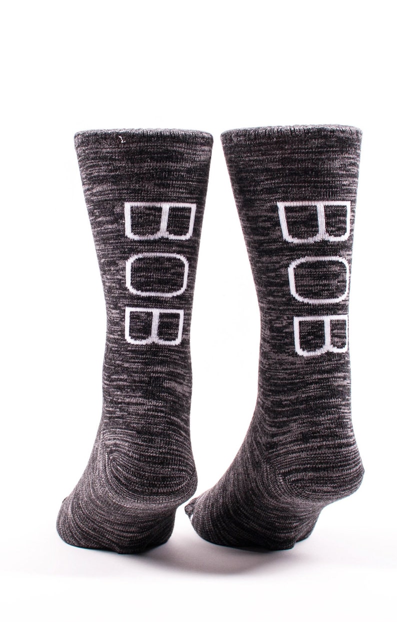 Grandpa Socks Groomsmen Socks Dad Socks Personalized Gift Socks for Men Black Heather| Made in Japan 3 Pairs of BOB SOCKS