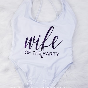 WIFE of The Party Bride Bathing Suits Bridesmaids Custom image 1