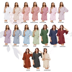 Matte Chiffon Ruffle Trimmed Robe / Bride / Bridesmaids/ Gift / Bridal ...