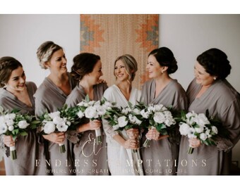 grey bridesmaid robe
