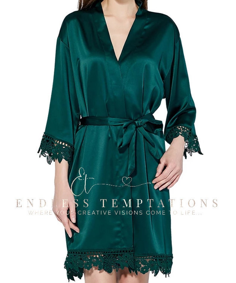 emerald silk robe