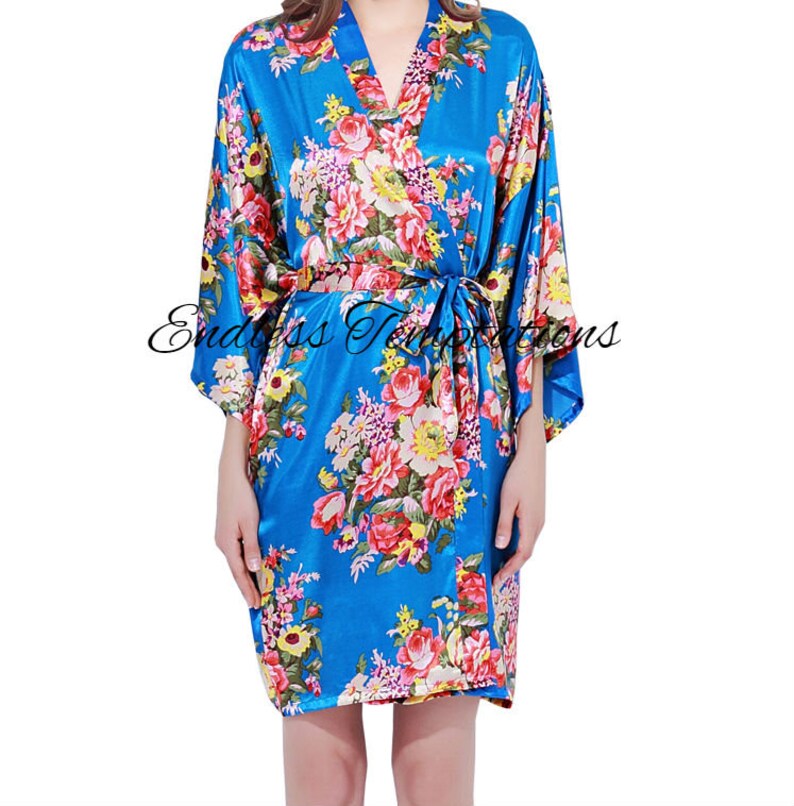 PURPLE Satin Floral Robe; Bride; Bridal; Bridesmaid; Celebration; Special Occasion; Gift