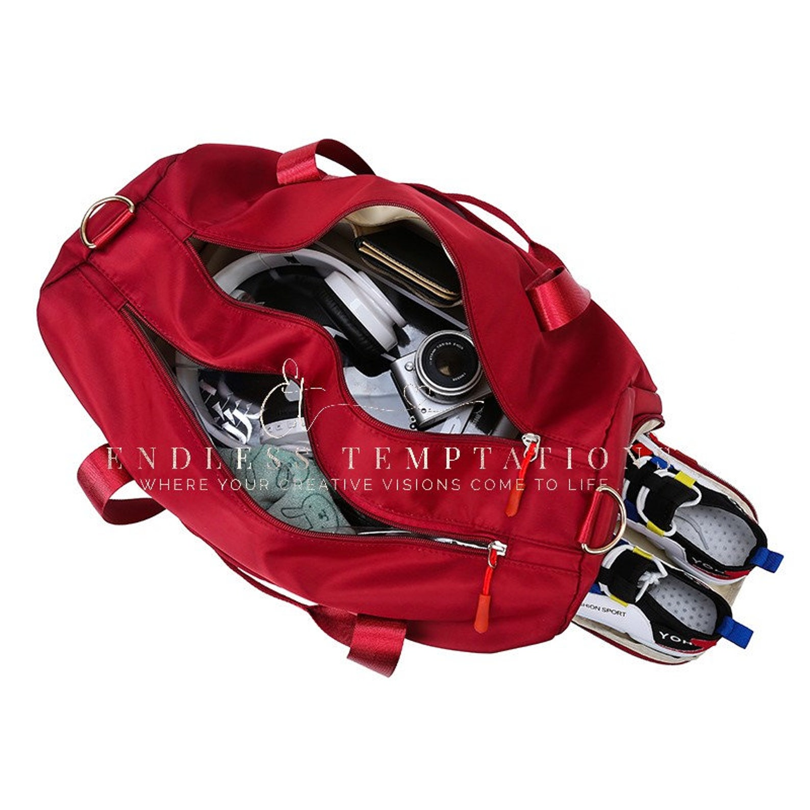 NAVY Duffle Bag Nylon Travel Bagshoulder Bag Women Men Etsy