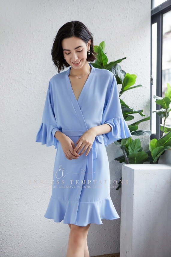 chiffon ruffle robe