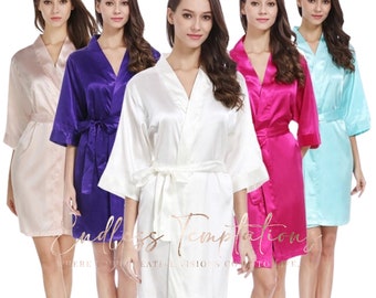 Satin Robes / Bridesmaid Proposal / Robe / Bridal Robe / Bride Robe / Bridal Party Robes / Bridesmaid Robes / Wedding Robe / Custom Robe