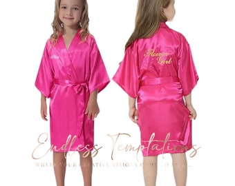 Child Satin Robes / Bridesmaid Proposal / Robe / Bridal Robe / Bride Robe / Bridal Party Robes / Bridesmaid Robes / Child Robe / Custom Robe